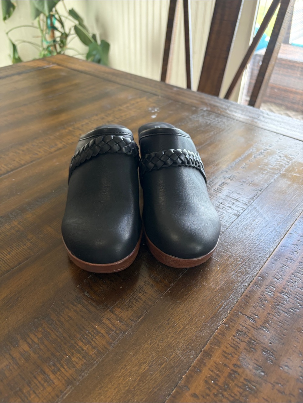 boc Black Braided-Trim Slip-On Clogs